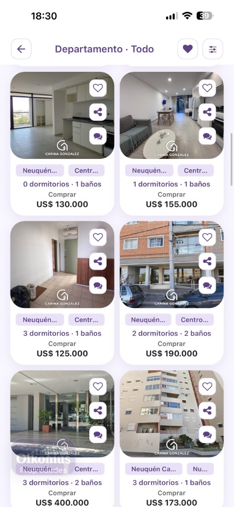 Departamentos en Oikomus